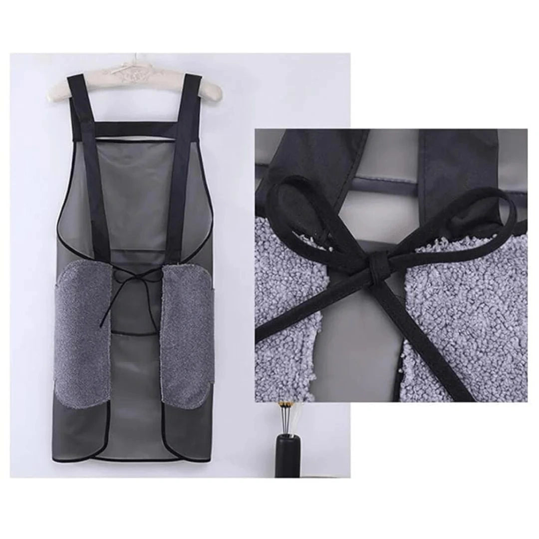 Transparent waterproof kitchen apron