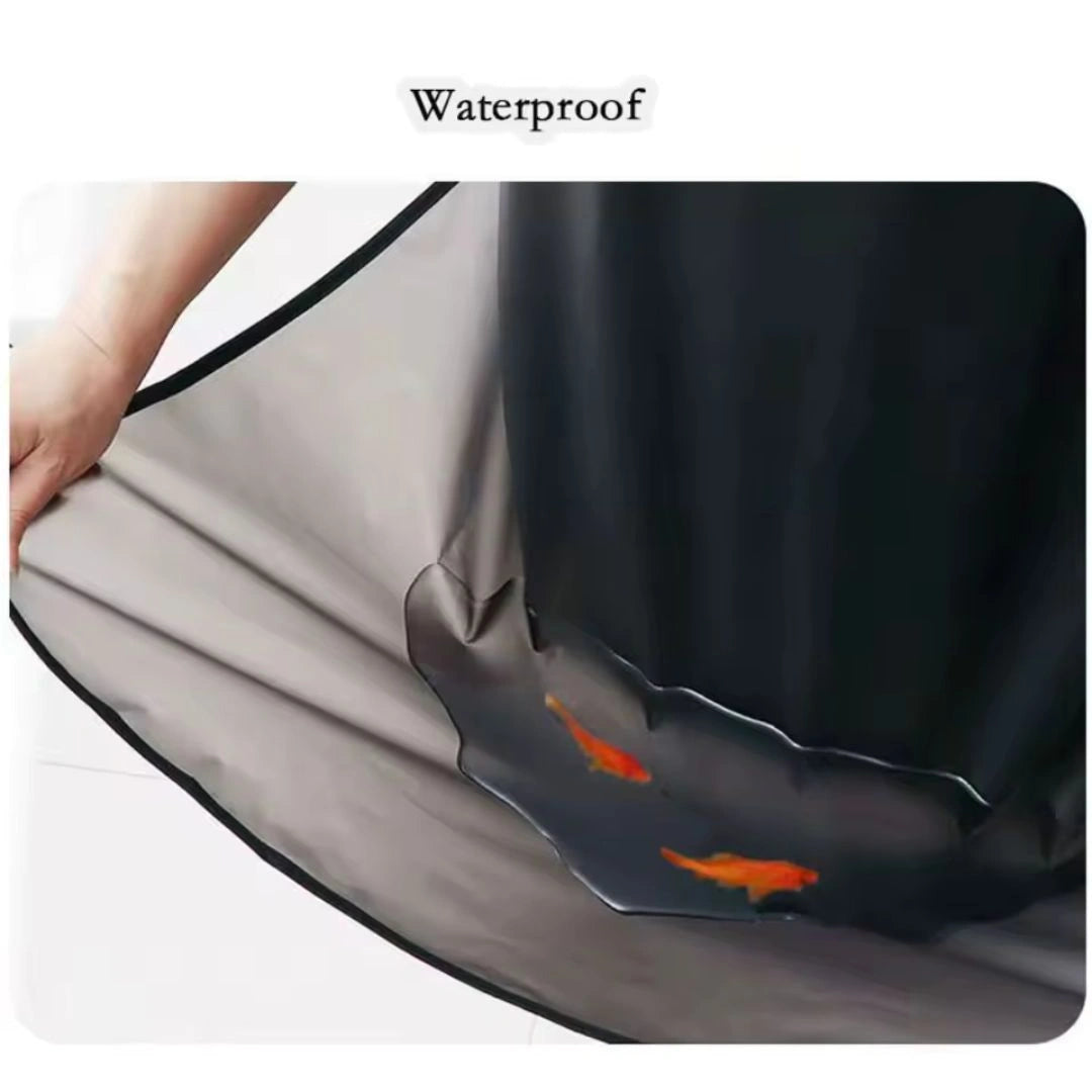 Transparent apron close-up showing waterproof surface